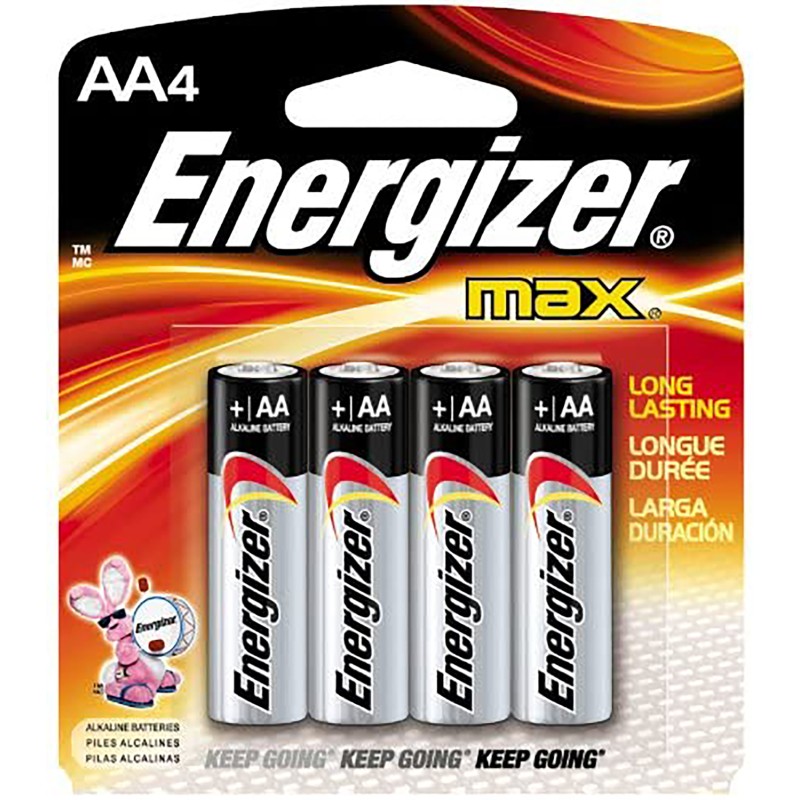 Energizer E91BP4 AA Max 1.5V Alkaline Qty 4 Single Pack