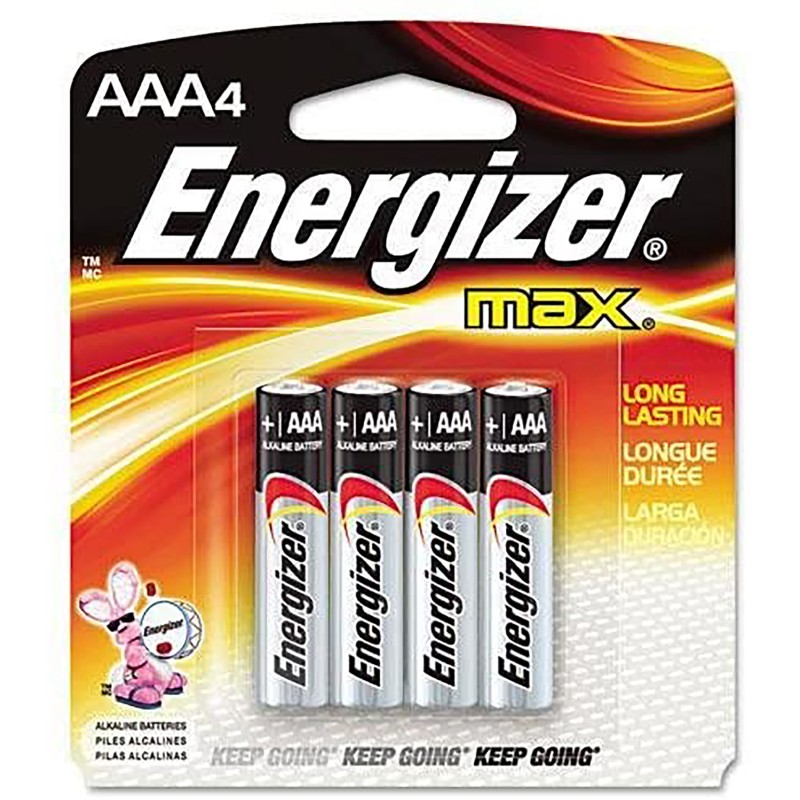 Energizer E92BP4 AAA Max 1.5V Alkaline Qty 4 Single Pack