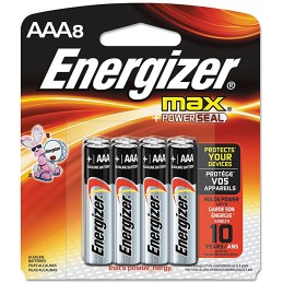 Energizer E92MP8 AAA Max 1.5V Alkaline Qty 8 Single Pack