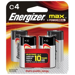 Energizer E93BP4 C Max 1.5V Alkaline Qty 4 Single Pack