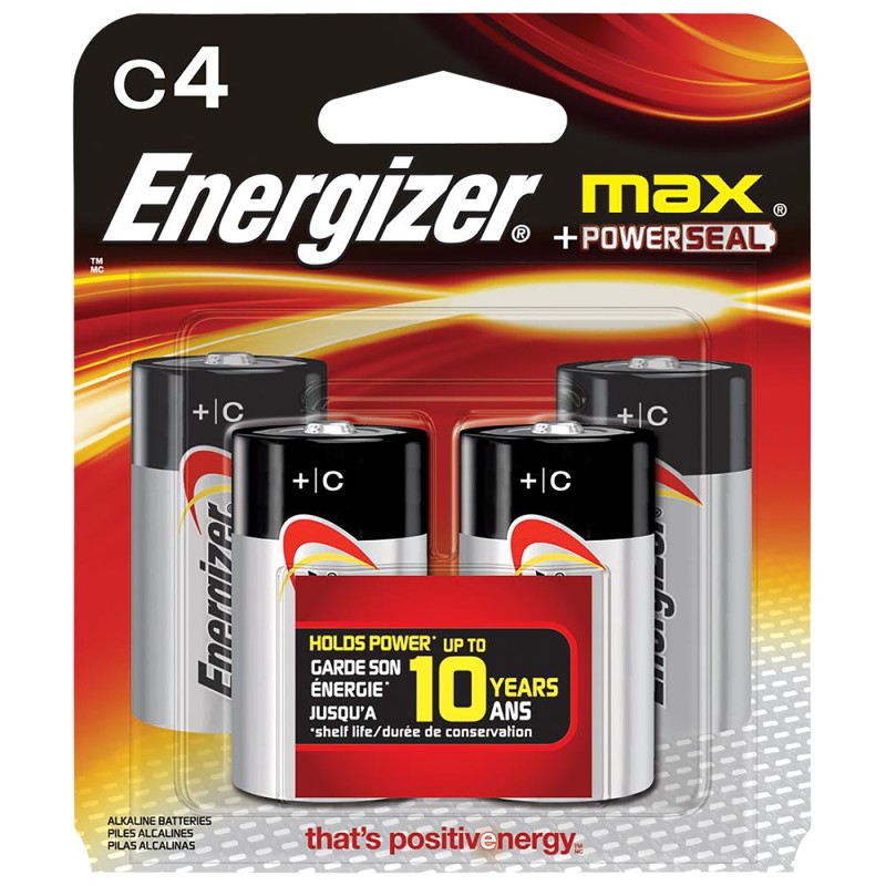 Energizer E93BP4 C Max 1.5V Alkaline Qty 4 Single Pack