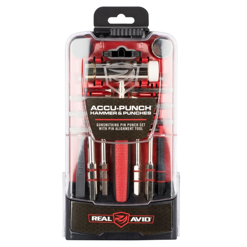 Real Avid AVHPS AccuPunch Hammer  Punches Red Steel Rubber Handle