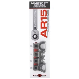 Real Avid AVMF5WS Master Fit 5 Piece Crowfoot Wrench Set GrayRed ARPlatform Heavy Duty Torque Wrench Handle 5 Pieces