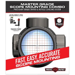 Real Avid AVMSMK Master Grade Scope Mounting Combo Includes Torque Driver and Reticle Leveling System