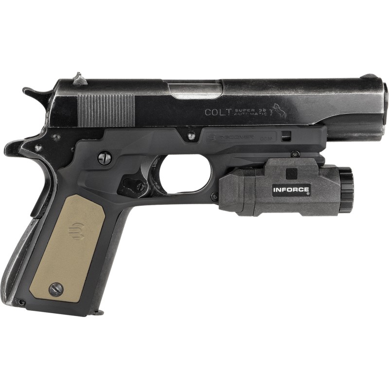 Recover Tactical CC3P0102 Frame Grip  Black Polymer Frame with Interchangeable Black  Tan Panels for Standard Frame 1911