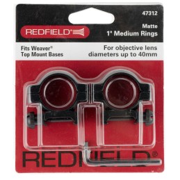 Redfield Mounts 47312 1 Inch Rings  Matte Black Medium