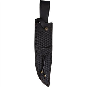 Damascus Bowie Stacked Leather