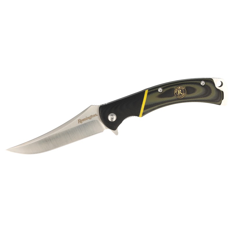 Remington Accessories 15632 Hunter D2 Trailing Point Folding Plain Stainless Steel Blade MultiColor G10 Handle Includes Sheath