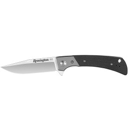 Remington Accessories 15668 EDC  Folding Drop Point Satin D2 Steel Blade Black G10 Handle Includes Pocket Clip