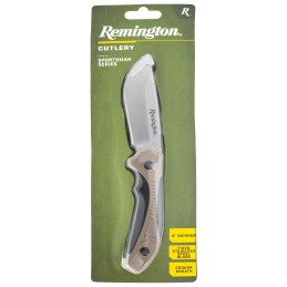 Remington Accessories 15675 Sportsman  Fixed Skinner 8Cr13MoV SS Blade BlackTan GRN Handle Includes Sheath