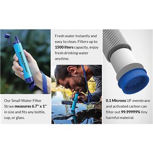 Water Filter Straw Blue