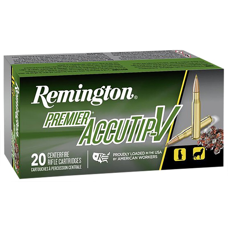 Remington Ammunition 29165 Premier AccutipV 17 Rem Fireball 20 gr AccuTip V 20 Per Box 10 Case