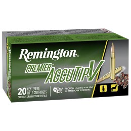 Remington Ammunition 29186 Premier AccutipV 22250 Rem 50 gr AccuTip V Boat Tail 20 Per Box 10 Case