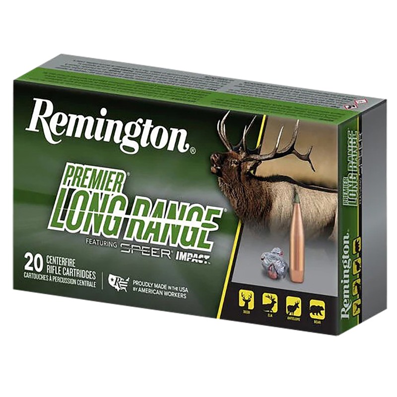 Remington Ammunition R28828 Premier Long Range 6.5 PRC 140 gr Speer Impact 20 Per Box 10 Case