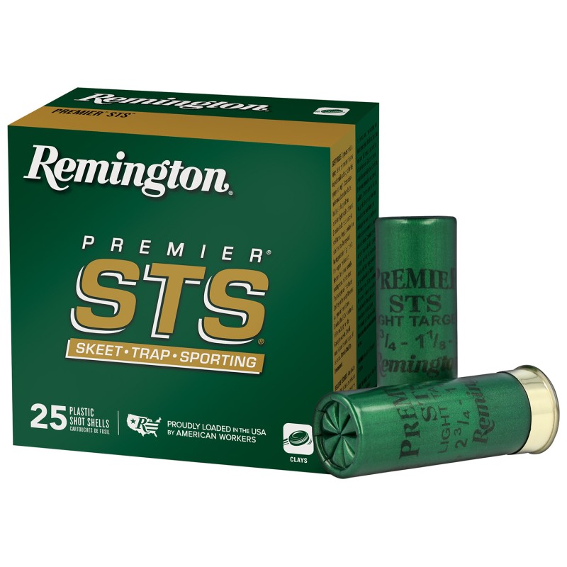 Remington Ammunition 20112 Premier STS  12 Gauge 2.75 1 18 oz 8 Shot 25 Per Box 10 Cs