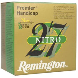 Remington Ammunition 20222 Premier Nitro 27 Handicap 12 Gauge 2.75 1 18 oz 7.5 Shot 25 Per Box 10 Cs