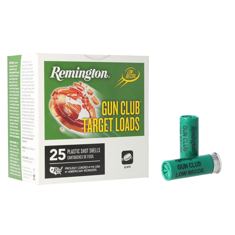 Remington Ammunition 20241 Gun Club  12 Gauge 2.75 1 oz 8 Shot 25 Per Box 10 Cs