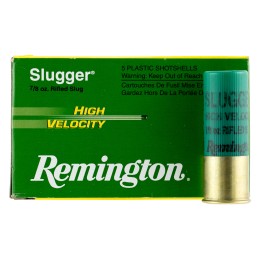 Remington Ammunition 28604 Slugger High Velocity 12 Gauge 3 78 oz Rifled Slug Shot 5 Per Box 50 Cs