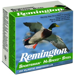 Remington Ammunition 20904 Sportsman HiSpeed Steel 12 Gauge 3 1 38 oz 2 Shot 25 Per Box 10 Cs