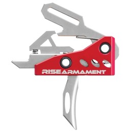 Rise Armament RA535APT RA535 High Performance SingleStage Straight Trigger with 3.50 lbs Draw Weight  SilverRed Hardcoat Anodize