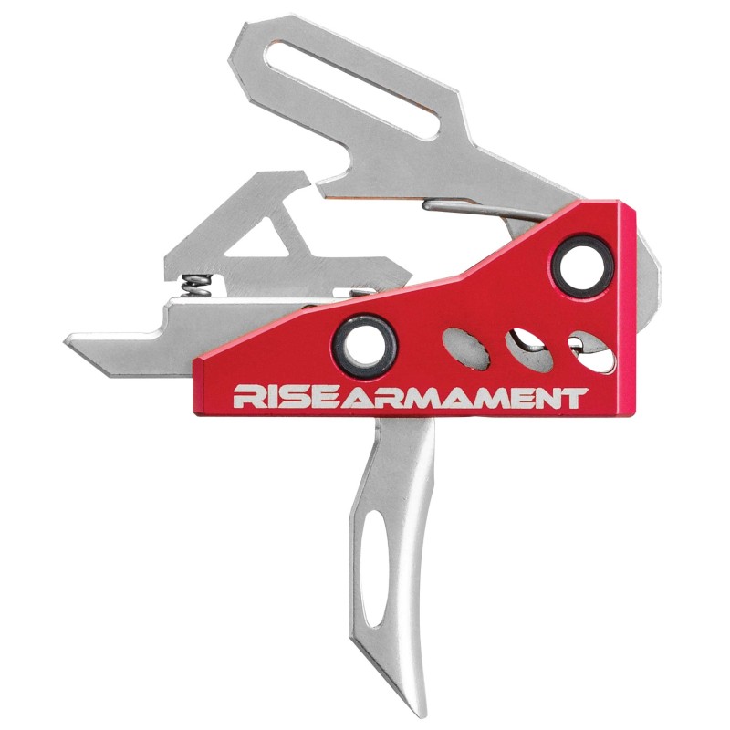 Rise Armament RA535APT RA535 High Performance SingleStage Straight Trigger with 3.50 lbs Draw Weight  SilverRed Hardcoat Anodize