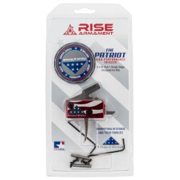 Rise Armament RA13FOLDSPT The Patriot High Performance SingleStage Flat Trigger with 3.50 lbs Draw Weight  SilverRedWhiteBlue Fi