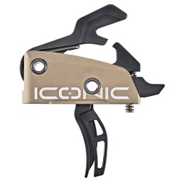 Rise Armament T22FDE Iconic  TwoStage Curved Trigger with 2 lbs Draw Weight  Flat Dark Earth Finish for AR15 AR10