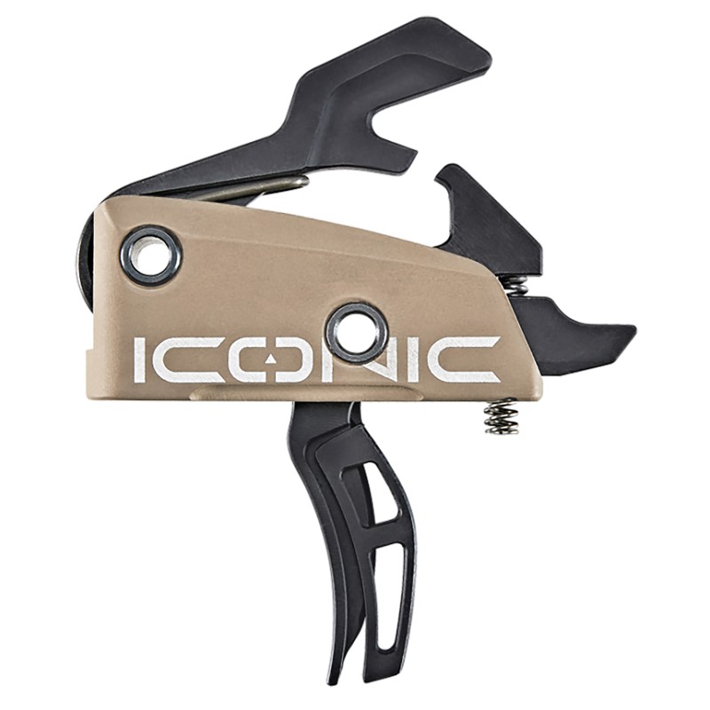 Rise Armament T22FDE Iconic  TwoStage Curved Trigger with 2 lbs Draw Weight  Flat Dark Earth Finish for AR15 AR10