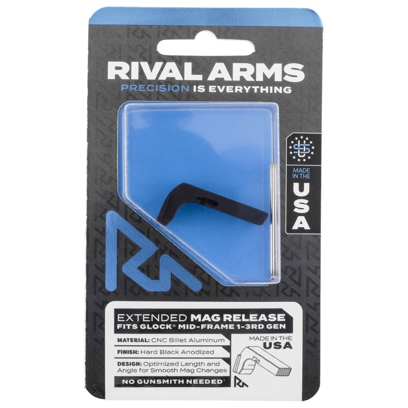 Rival Arms RA72G001A Magazine Release  Compatible wGlock Gen3 Except 21SF Extended Black Anodized Aluminum