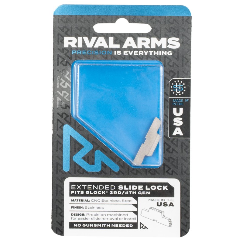 Rival Arms RA80G001D Slide Lock  Extended Stainless Steel for Glock Gen34