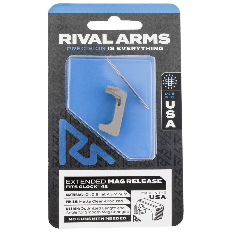 Rival Arms RA72S001D Magazine Release  Extended Dark Gray Aluminum for Sig P320