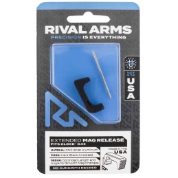 Rival Arms RA72G003A Magazine Release  Extended Black Anodized Aluminum for Glock 43