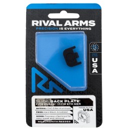 Rival Arms RA43G004A Slide Back Cover Plate  Double Stack Black Anodized Aluminum for Glock 17 19 Gen5