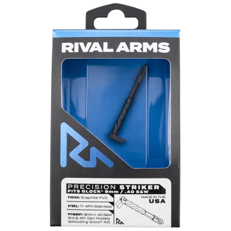 Rival Arms RARA40G001B Precision Striker  Graphite PVD 174 Stainless Steel for Glock 9mm  40 SW Gen34 Except G43  DOES NOT inclu