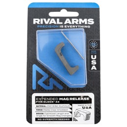 Rival Arms RARA72G006D Magazine Release  Extended Matte Anodized Gray Aluminum for Glock 44