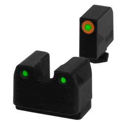 Rival Arms RA4A231G InLine MOS Night Sights for G17G19  Black  Green Tritium Orange Ring Front Sight Green Tritium White Ring Re