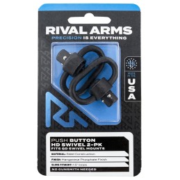 Rival Arms RARA92S1A HD Swivel Set  Black Manganese Phosphate Steel with 1.5 Loops  Push Button