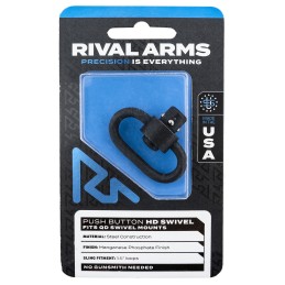 Rival Arms RARA92S1B HD Swivel  Black Manganese Phosphate Steel with 1.25 Loop  Push Button