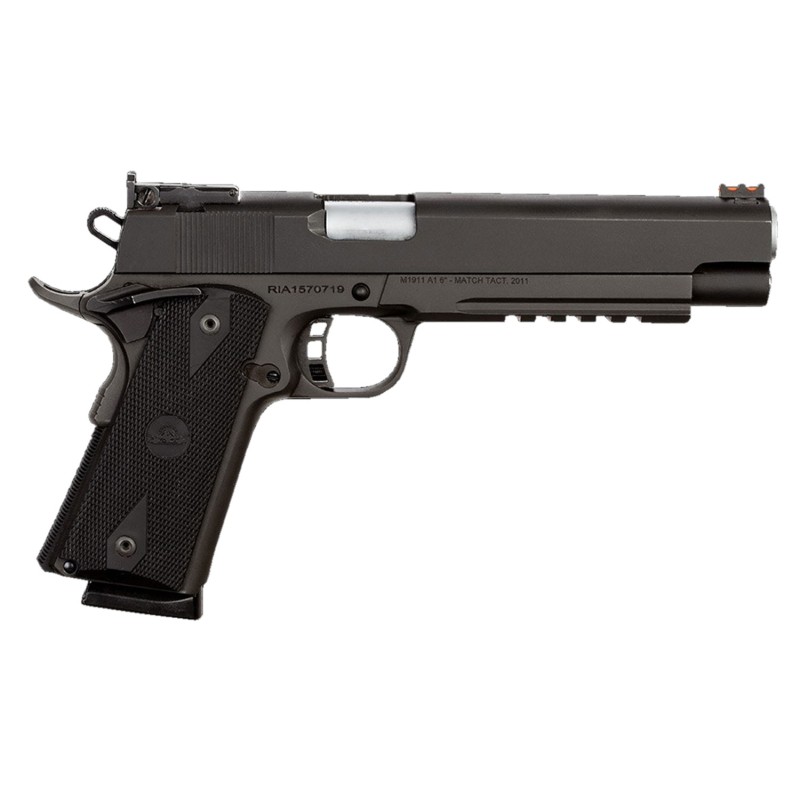 Rock Island 51529 Pro Ultra Match 45 ACP Caliber with 6 Barrel 81 Capacity Overall Black Parkerized Finish Steel Picatinny RailB