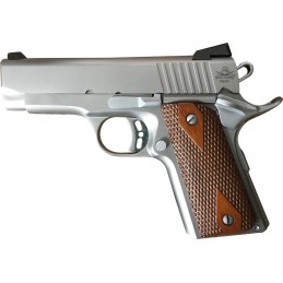 Rock Island 51868 Rock Standard CS CA Compliant 45 ACP 3.63 71 Matte Stainless Steel Frame  Slide Double Diamond Checkered Wood 