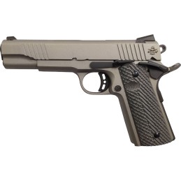 Rock Island 56419 Rock Standard FS CA Compliant 45 ACP Caliber with 5 Barrel 81 Capacity Overall Gun Metal Gray Cerakote Finish 