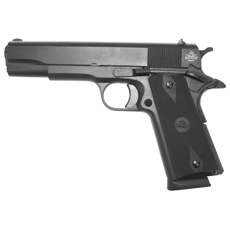 Rock Island 56626 GI Entry  9mm Luger 101 5 Black Steel Barrel Black Anodized Black Frame  Slide Rubber Grip Manual ThumbGrip Sa