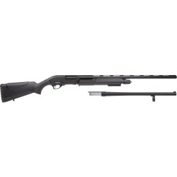 Rock Island PA12C1828B Pump Action Combo 12 Gauge Pump 51 2824 Black Smooth Bore Barrel Black Aluminum Receiver Fixed Black Synt