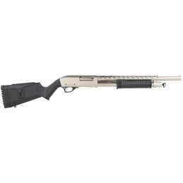 Rock Island AGM5 All Generations  12 Gauge Pump 3 51 18.50 with Heat Shield Nickel BarrelRec Black Synthetic Furniture Adj. Comb