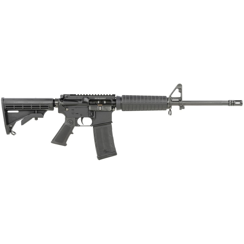 Rock River Arms BLK1222 LAR15M CAR A4 300 Blackout 301 16 Black R4 Handguard Tactical Carbine Stock Overmolded A2 Grip A2 Front 