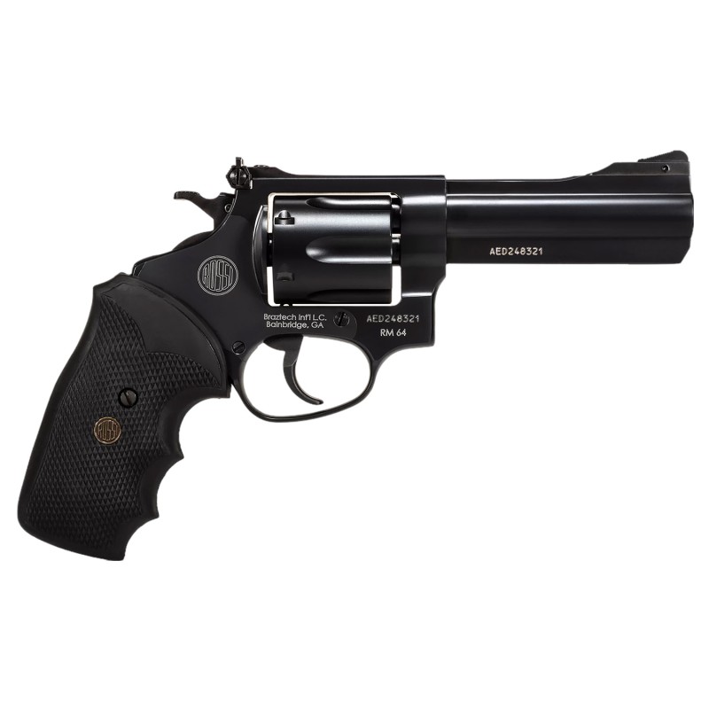 Rossi 2RM641 RM64  Medium Frame 357 Mag 6 Shot 4 Black Steel Barrel Cylinder  Frame Black Textured Rubber Grip Hammer Block Safe