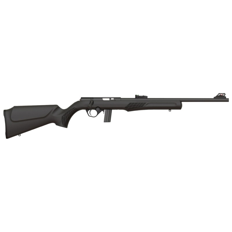 Rossi RB22L1811 RB22  Full Size 22 LR 101 18 Matte Black Button Rifled Free Floating Steel Barrel Matte Black Stainless Steel Re