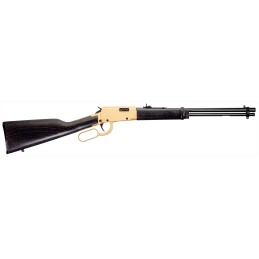 Rossi RL22181WDGLD2 Rio Bravo  22 LR 151 18 Polished Black Barrel Gold Finish Rec Black Hardwood Stock