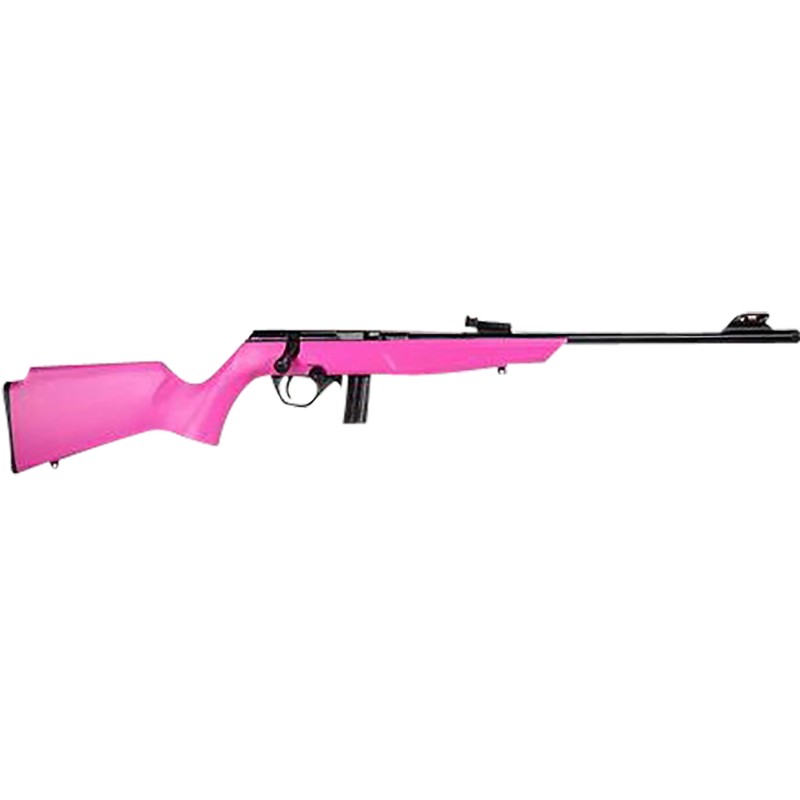 Rossi  RB22  Compact 22 LR 101 16 Matte Black Button Rifled Free Floating Steel Barrel Matte Black Stainless Steel Receiver Pink