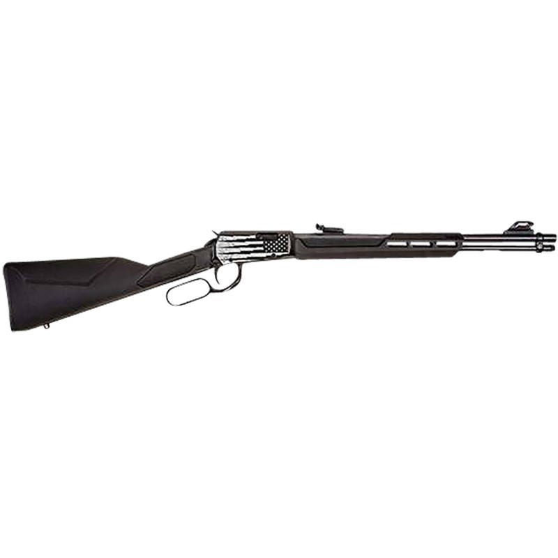 Rossi RL22W201SYEN18 Rio Bravo  Full Size Lever Action 22 WMR 121 20 Polished Black Steel Barrel Polished Black wLighting US Fla